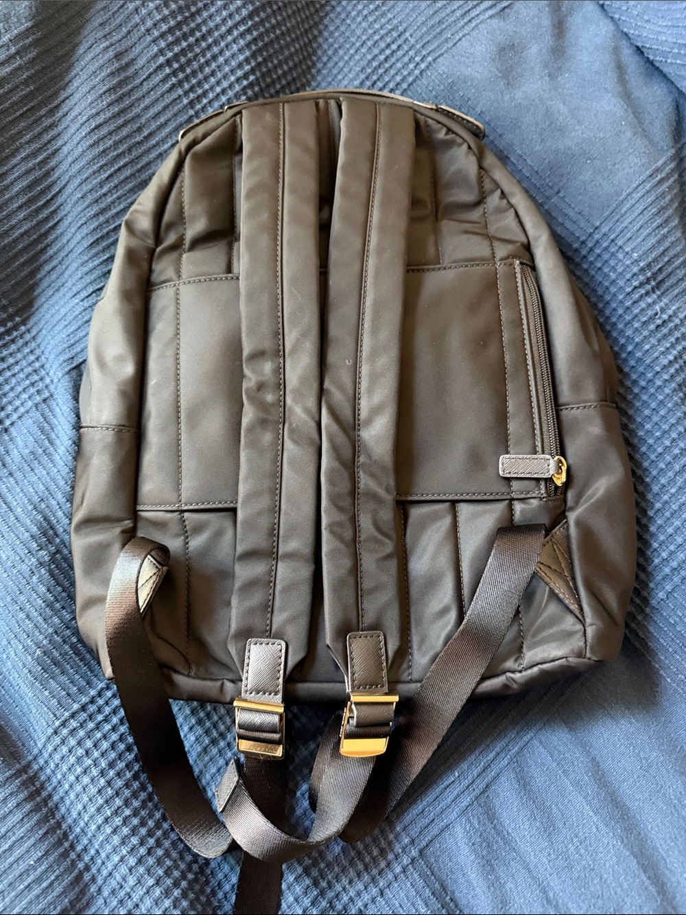 Michael Kors Black Nylon Backpack with Gold-Tone Accents - Picture 6 of 11